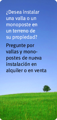 Monopostes y vallas publicitarias en venta